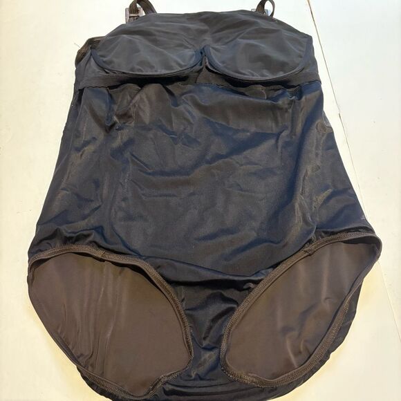 Lands' End Women's One Piece Classic Dark Brown Swimsuit Size 18 - Picture 7 of 11